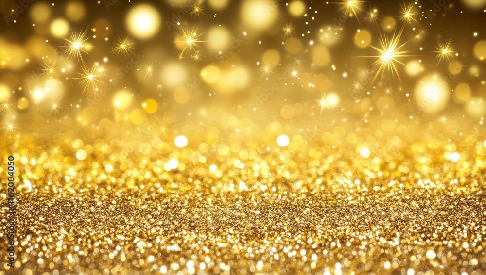 Poster golden glitter bokeh background with sparkling lights. (1)