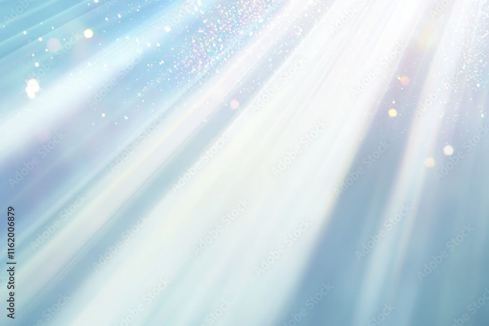 Poster light rays and sparkles background.