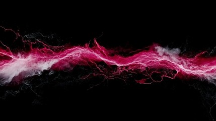 Abstract Pink Energy Stream on Black Background