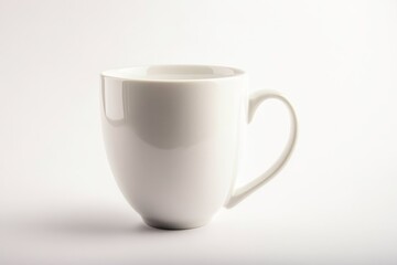Fototapeta premium White ceramic mug on white background.
