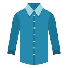 Long-sleeve shirt, Flat vector illustration, fashion, clothing, or wardrobe concepts.