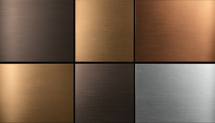 Brushed bronze and aluminum textures with shadowed highlights