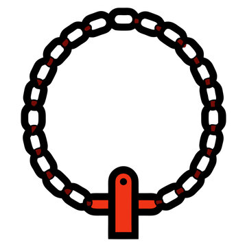 recommend clip art: Chain Necklace with Red Pendant Icon, Bold illustration of a chain necklace featuring alternating links and a rectangular red pendant, displayed in a modern style.
                    