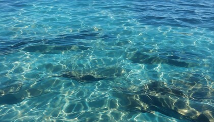 Obraz premium Clear ocean water with dynamic light reflections