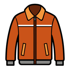 Orange Jacket Icon with White Stripe
