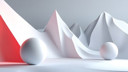 Triangular shapes contrasted with soft, rounded forms creating a visually intriguing interplay of hard and soft elements