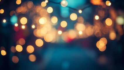 Fototapeta premium Blurred city night lights bokeh background.