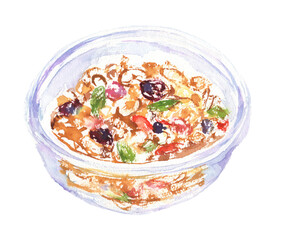 水彩で描いたシリアルのイラスト