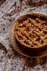 Close up of homemade apple pie