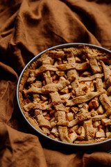 Close up of homemade apple pie