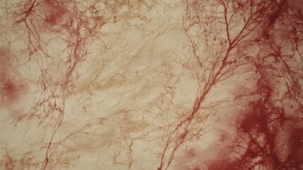 Abstract Red Veins on Beige Background Texture