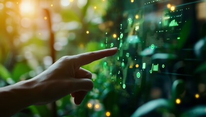 Hand interacting with a digital world map interface.