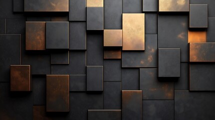 Slate Gray Background with Intricate Copper Grid Patterns