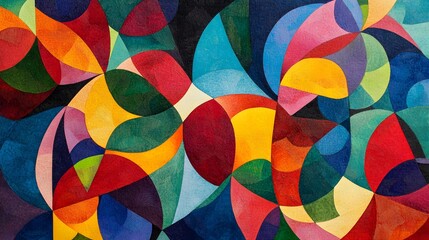 Pieces of fragmented shapes and colors aligning into a smooth harmonious pattern