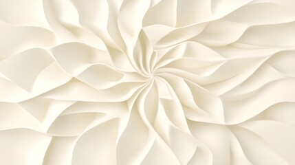 Abstract Swirling Cream White Floral Design