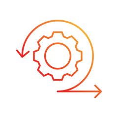 Agile Methodology gradient icon with white background vector stock illustration