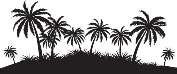 Palm Trees Silhouette Vector Illustration.