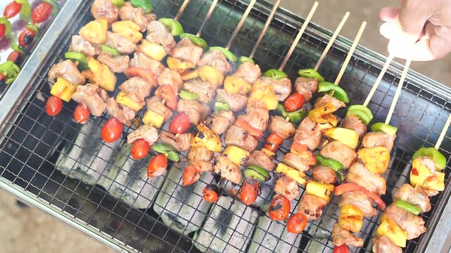 Let's grill some barbecue and eat it.