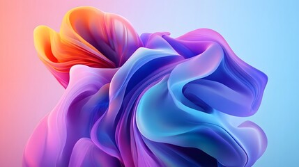 Broken abstract shapes merging into a unified cohesive design with vibrant flow