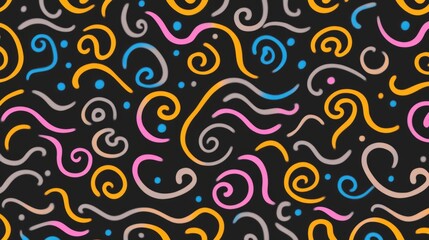 Fototapeta premium Abstract Swirls Colorful Doodle Pattern Design