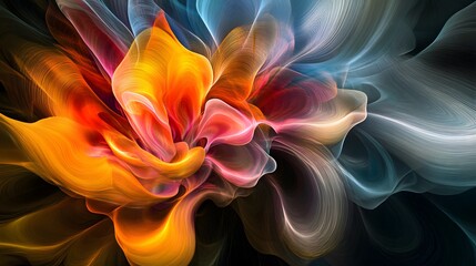 Jagged pieces of shape and color merging together to form a fluid and harmonious design