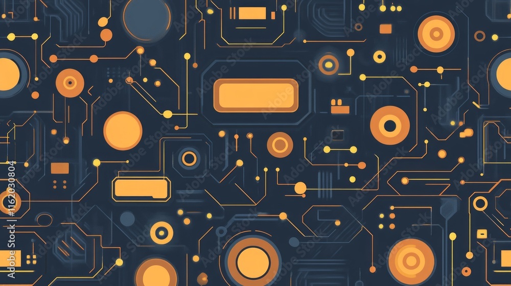 Poster abstract tech circuit board design pattern