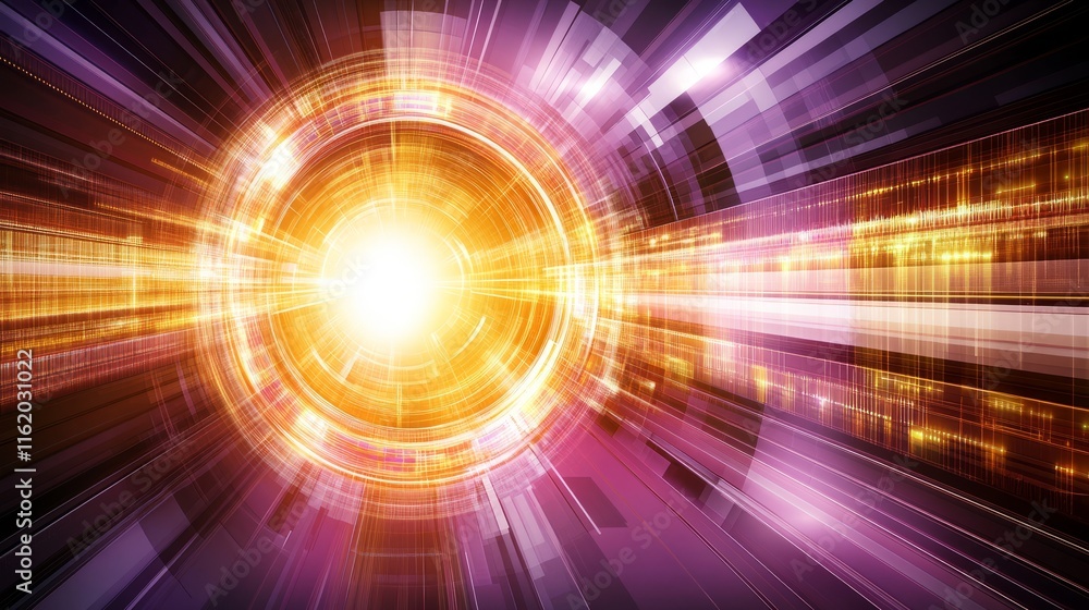 Aufkleber abstract technological data stream burst circle