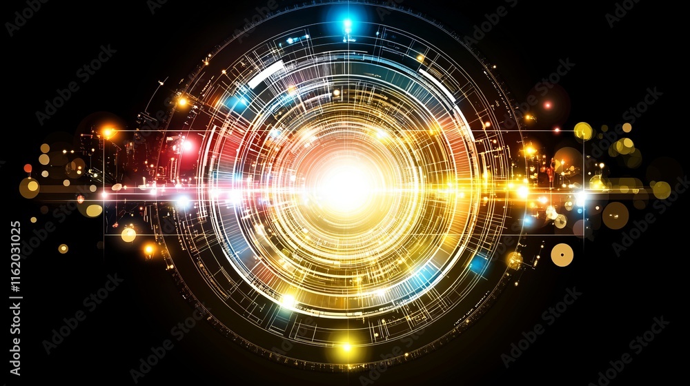 Aufkleber abstract technology network digital system interface