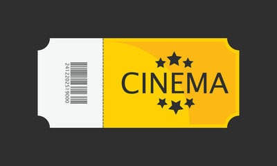 Ticket icon in flat style. Coupon vector illustration on isolated black background. Voucher sign business concept. ticket of cinema for movie. Template business.
