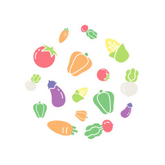 ボタンや背景に使える野菜フレーム