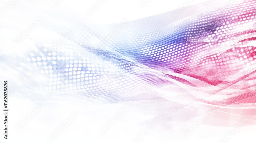 Poster abstract wave pattern digital dots and hues
