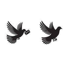 pigeons carrying a message