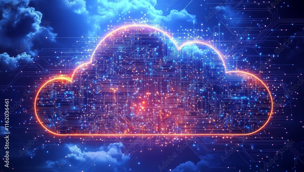 Poster Cloud computing technology concept.
