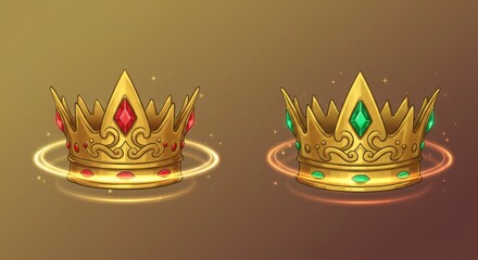 Crown Symbol Mascot, Luxurious gold crown vector illustration art