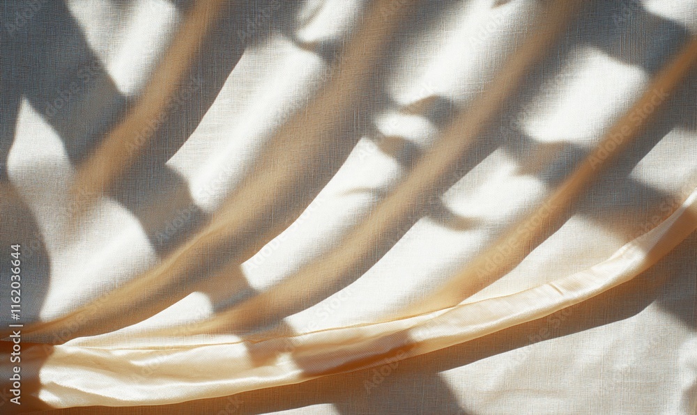 Poster soft fabric drapes with shadows creating a serene, textured composition.