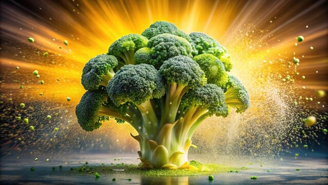 Green broccoli blossom, a culinary AI art double-take.