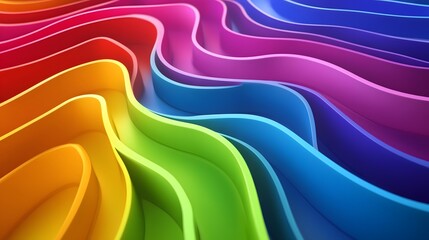 Abstract pattern of primary color waves layered for a three-dimensional effect