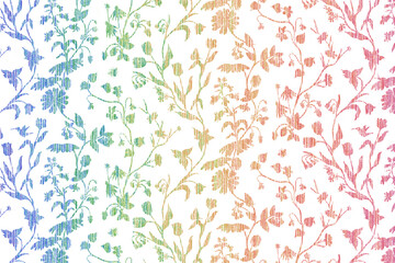 Fototapeta premium Folk art and Floral design Carpet with modern Pattern and texture having trending colors in high resolution 