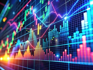 Fototapeta premium Minimalist stock trading dashboard, real-time data.