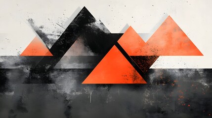 Abstract design with layered dark and light triangles in sharp contrast