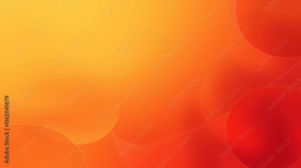 Aufkleber abstract orange and red gradient background with flowing lines and circles