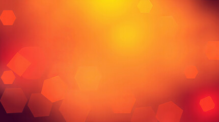 Abstract orange and red background with floating hexagons creating dynamic visual