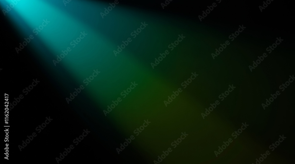 Aufkleber light beam creating a diagonal volumetric light effect on a black background