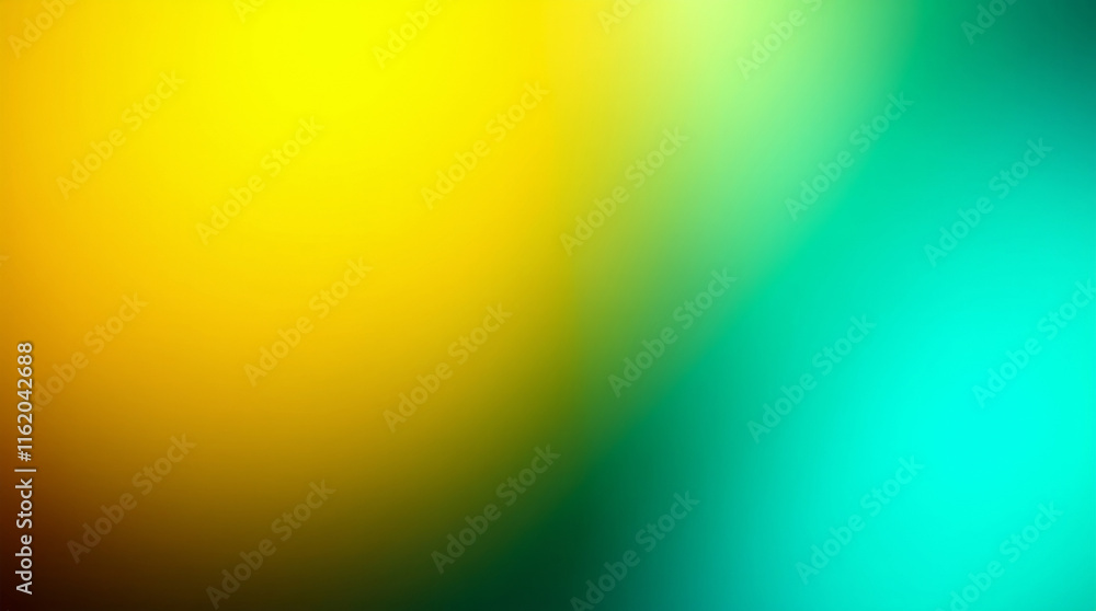 Poster abstract blurred gradient background blending yellow and turquoise colors