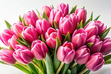 Obraz premium Pink tulip bouquet: Spring's vibrant floral display.