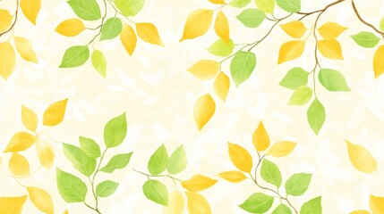 Autumn Leaves Watercolor Branch Pattern Design