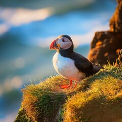 puffin on the mountain