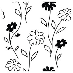 floral seamless pattern with ornamental spring flowers.