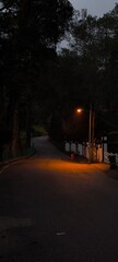 Obraz premium a long road with a light 