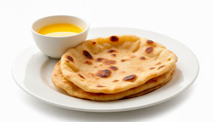 Roti Flatbread Indian Cuisine Traditional Serving with Ghee